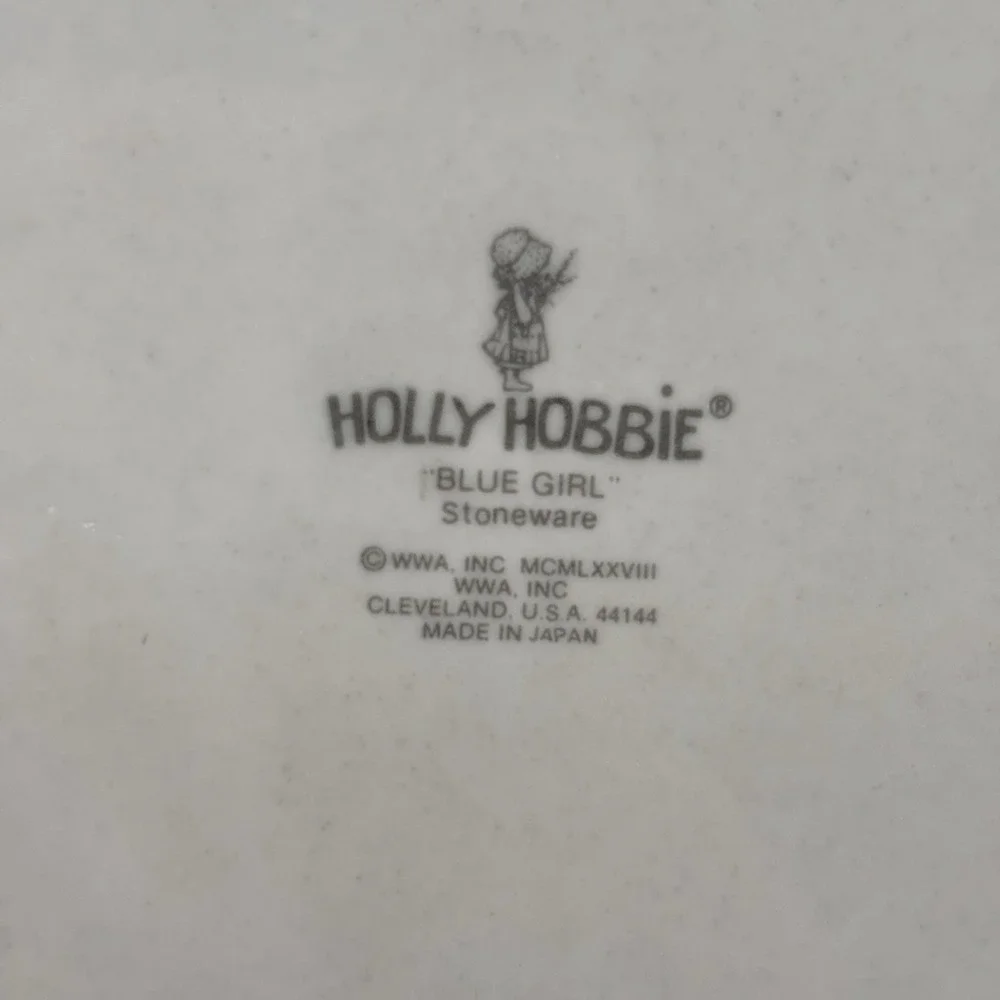 Holly‎ Hobbie Blue Boy Girl Stoneware Plate Decorative Wall Hanging Vintage